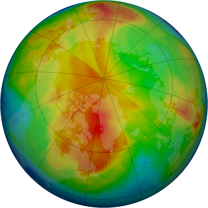 Arctic ozone map for 22 January 2004